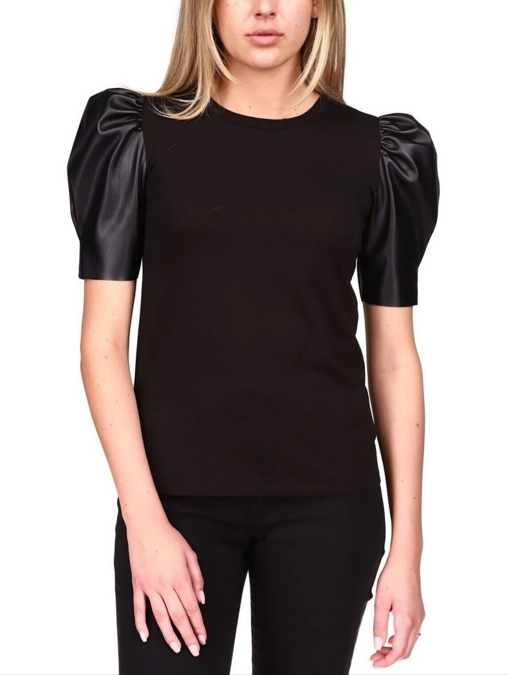 Michael Kors Black Puff Sleeve Top